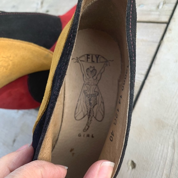 London Fly Colour Block wedge suede shoes - Picture 5 of 7